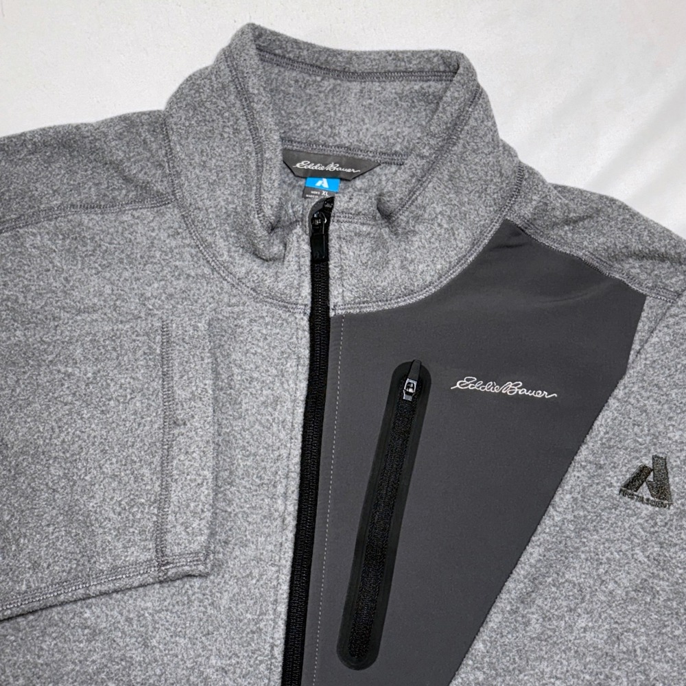 Eddie Bauer First Ascent Fleece Jacket Mens XL Gray Full Zip Cloud Layer Hiking